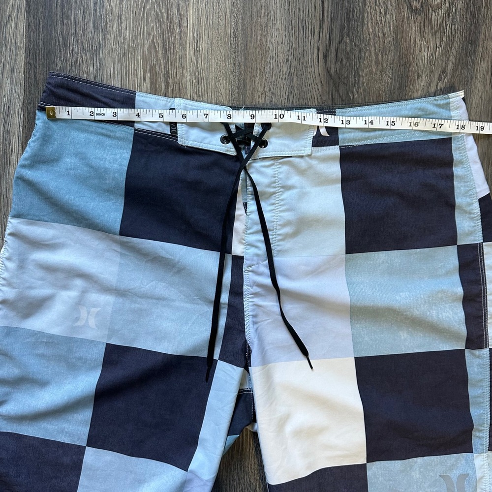 Hurley Phantom‎ Board Shorts Mens 36 Blue Checkered Plaid Swim Trunks F2171-00 - Picture 3 of 7